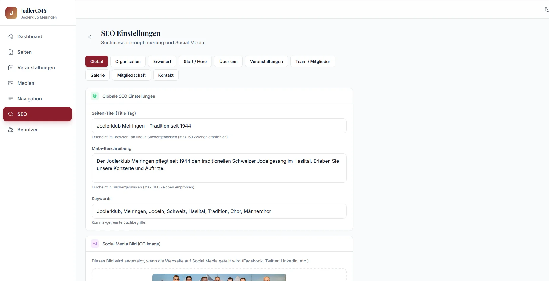SEO Einstellungen